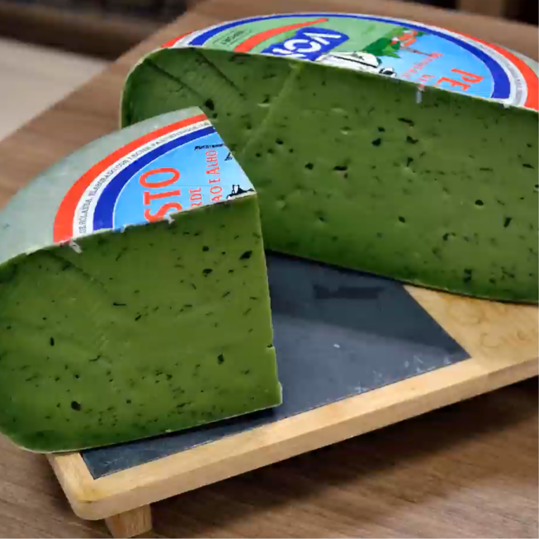 Queijo Gouda c/ Pesto Verde e Alho